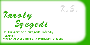 karoly szegedi business card
